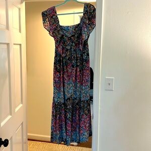 Anthropologie Flutter Sleeve Maxi